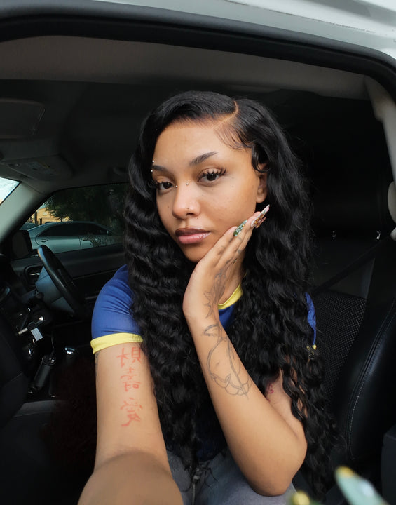Glueless Loose deep wave 24”